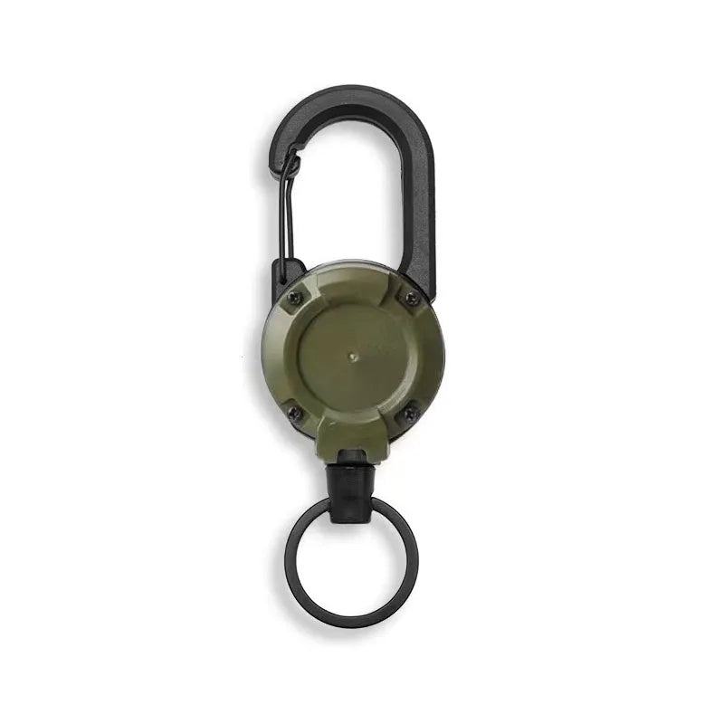 Retractable Keychain Carabiner Clip – Anti-Theft Elastic Key Ring Retractable Keychain Zpaxo green