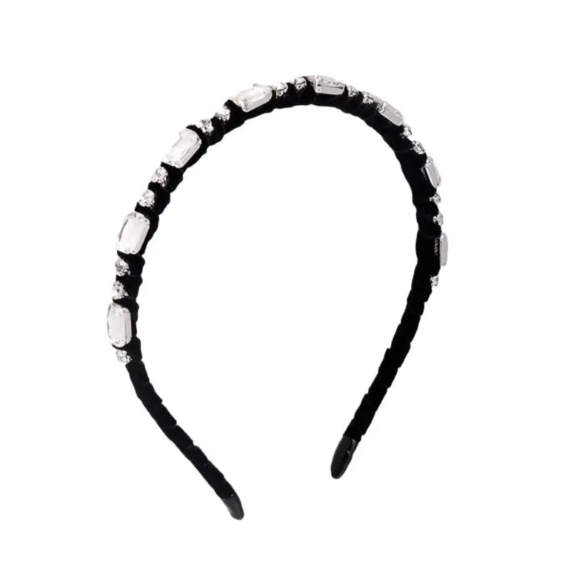 Velvet Rhinestone Headband for Women – Luxury Hair Hoop