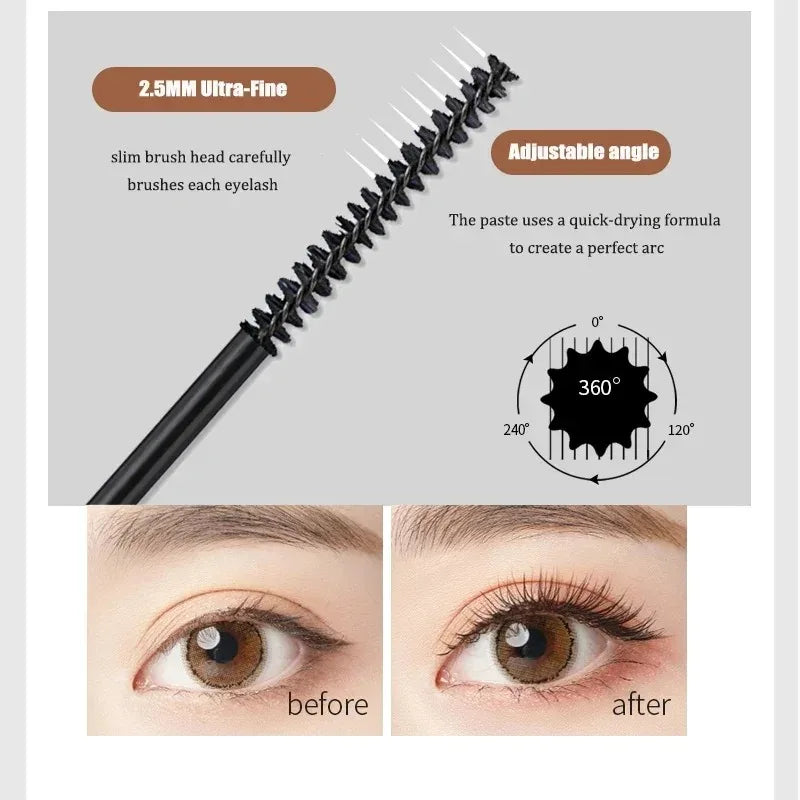 3D Silk Fiber Matte Mascara Ultra-fine Brush Waterproof Lengthens