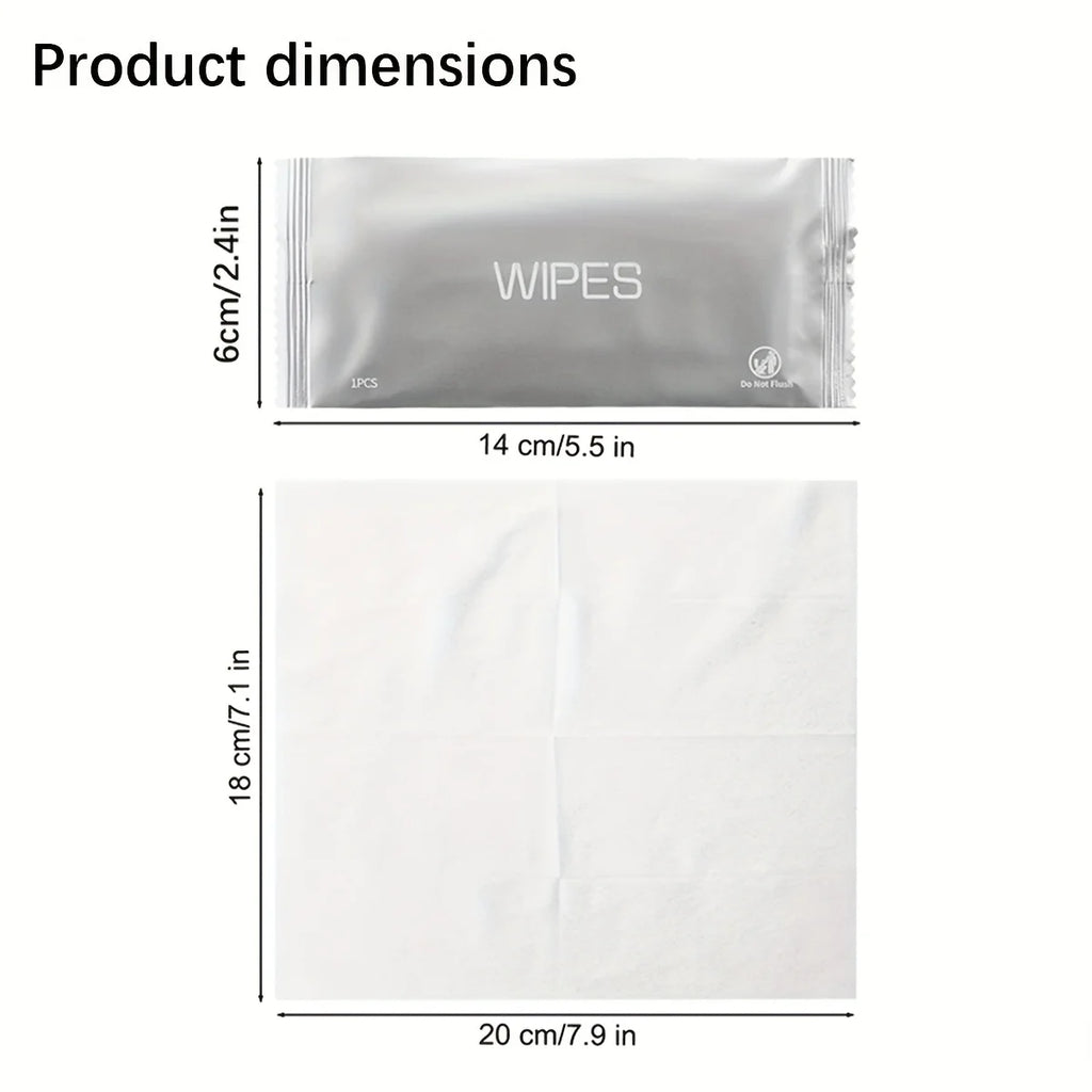20-Pack Disposable Cotton Wipes – Travel, Camping & Gym