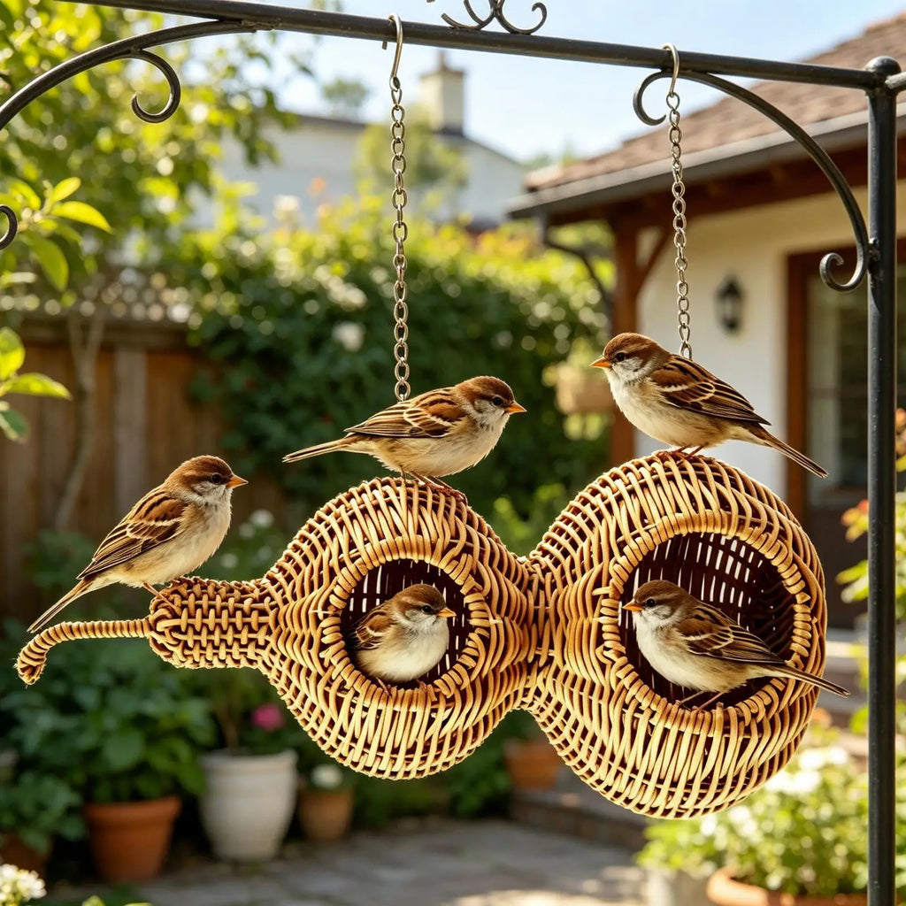 Bird Houses Gourd Shape Parrot Hut Hooks Mats House Parakeet Conure