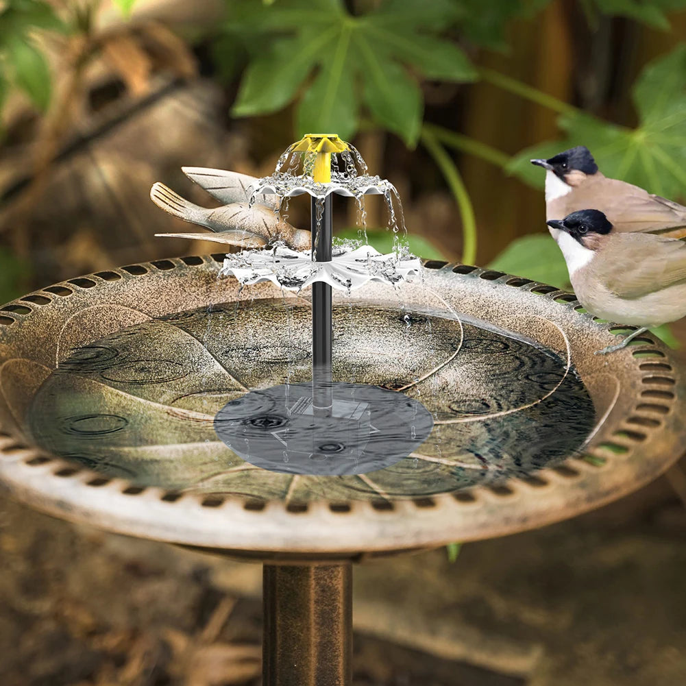 3 Tiered Decorative Fountain W/ Solar Panel Water Fountain and Birdbath Water Fountain with Birdbath for Courtyard Patio Balcony Zpaxo