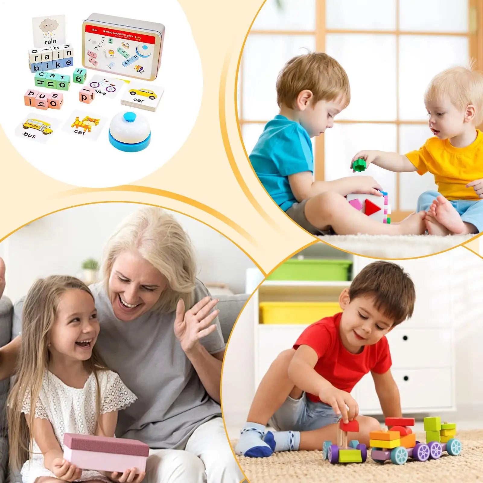 Word Games Kids Wooden Preschool Activities Literacy Flash Cards Ages Zpaxo