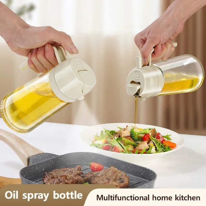 Oil Spray Pot 2-in-1 Plastic Household Kitchen Oil Bottle Nebulizing Mist Filling Cooking Oil Spray Pot Dual Use Camping Zpaxo