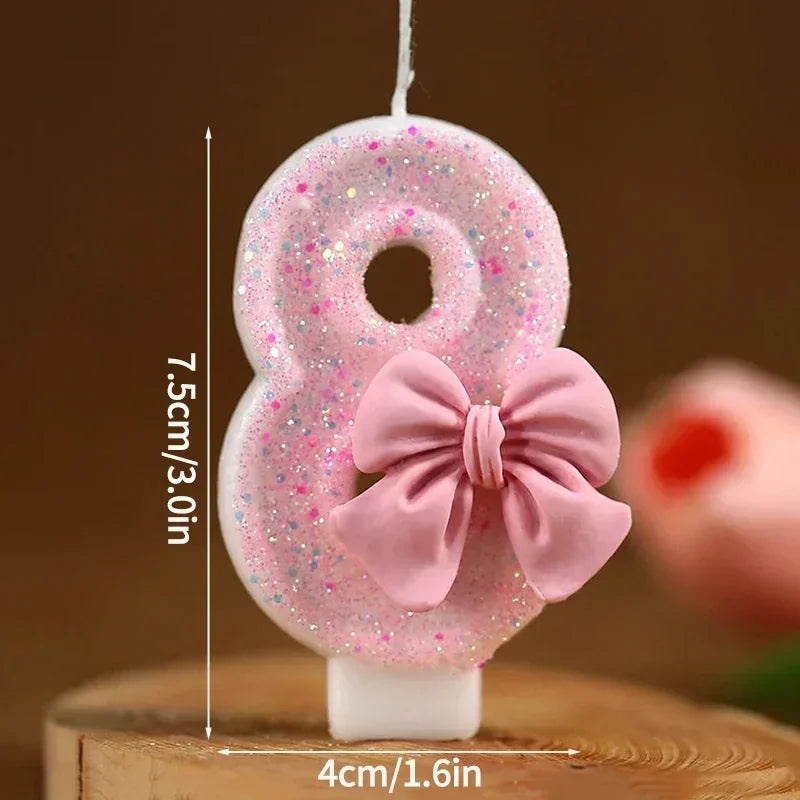 1 2 3 4 5 6 7 8 9 3D Number Candle Cake Number Cake Candle Pink Glitter Birthday Candle Topper Birthday Party Cake Decor Hot Zpaxo 8