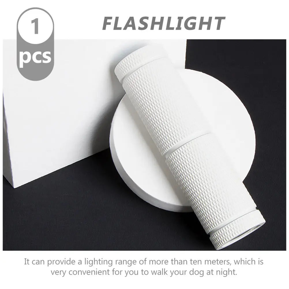 Portable Dog Walking Flashlight White Small Lightweight Leash Torch