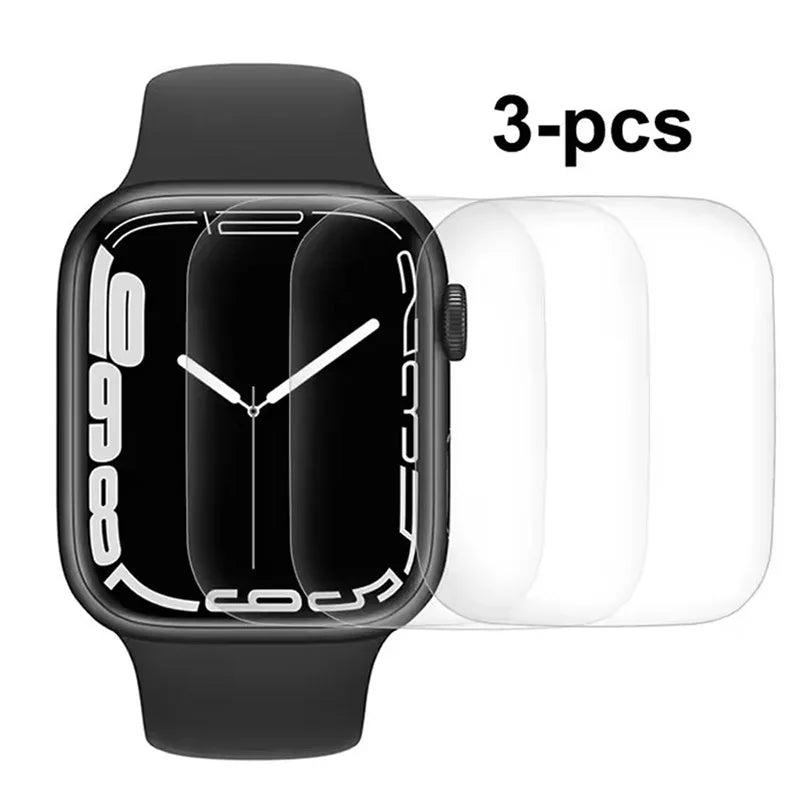 1 3 Hydrogel Film Apple Watch Screen Protector Iwatch Series 9 8 7 6 Zpaxo 3PCS Series 7 8 9 45mm
