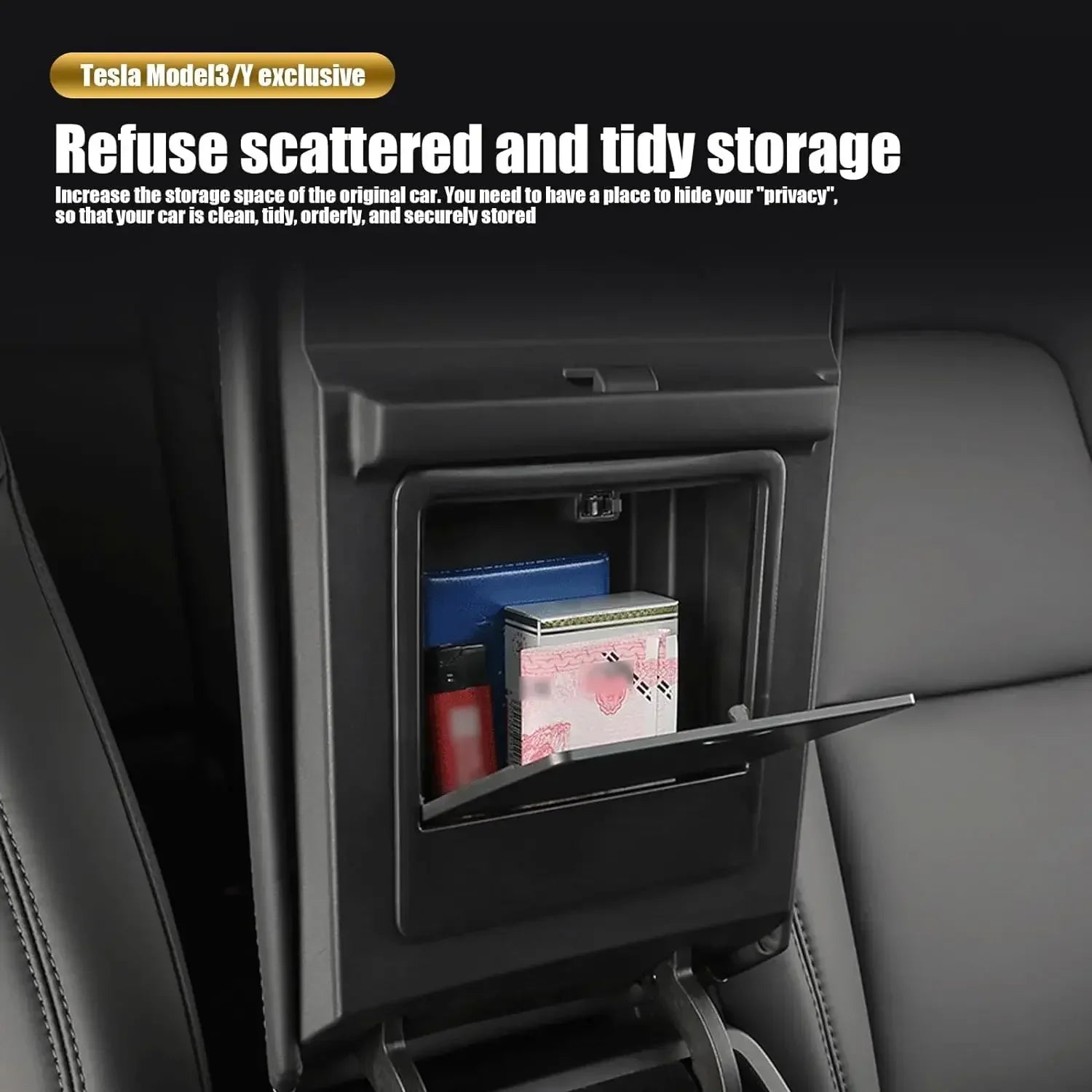 Tesla Model 3 & Y Center Console Armrest Organizer Storage Box