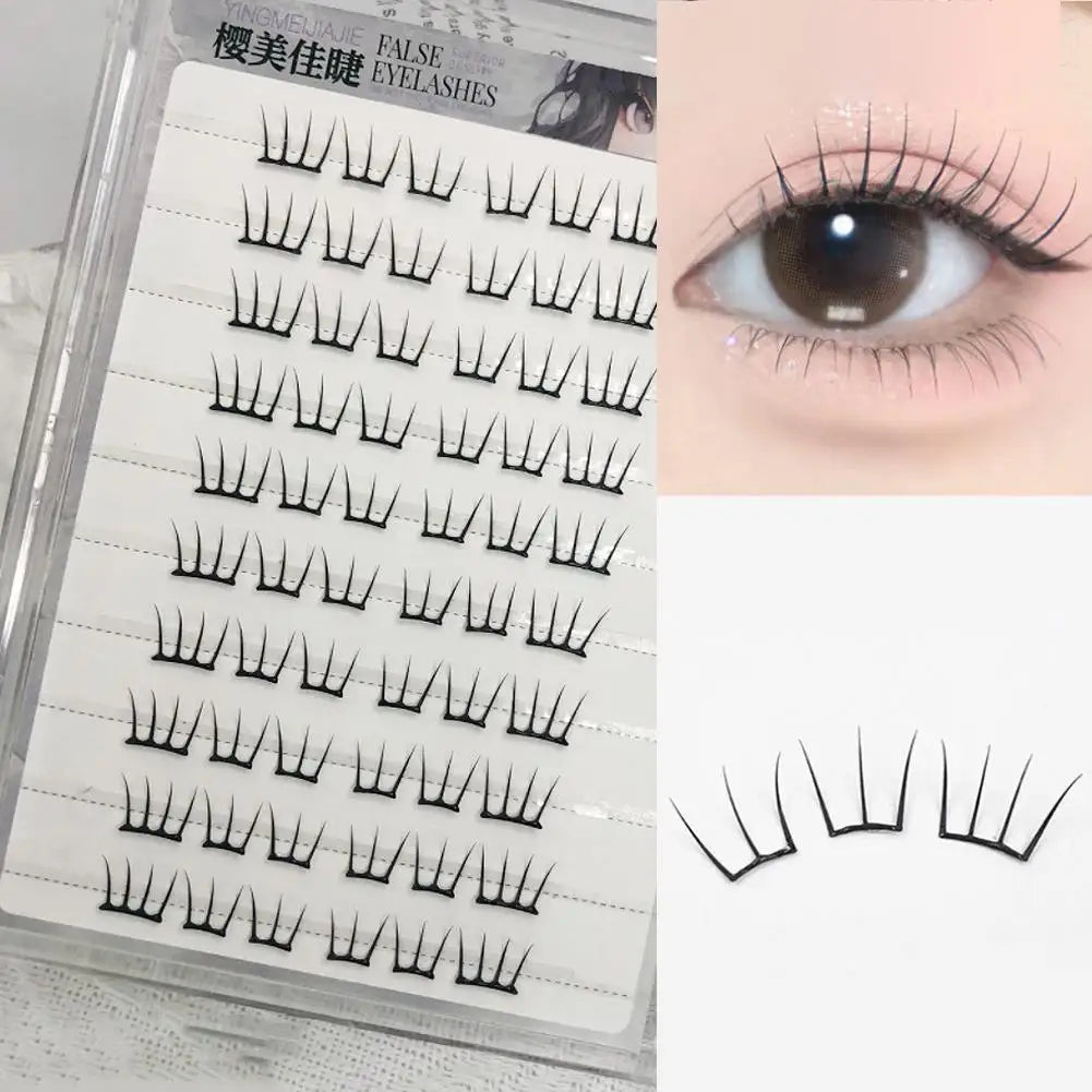 Self-adhesive Segmented False Eyelashes No Glue Individual Lashes Cluster Natural Korean Small Thin Wispy Cluster False Eyelash Zpaxo B