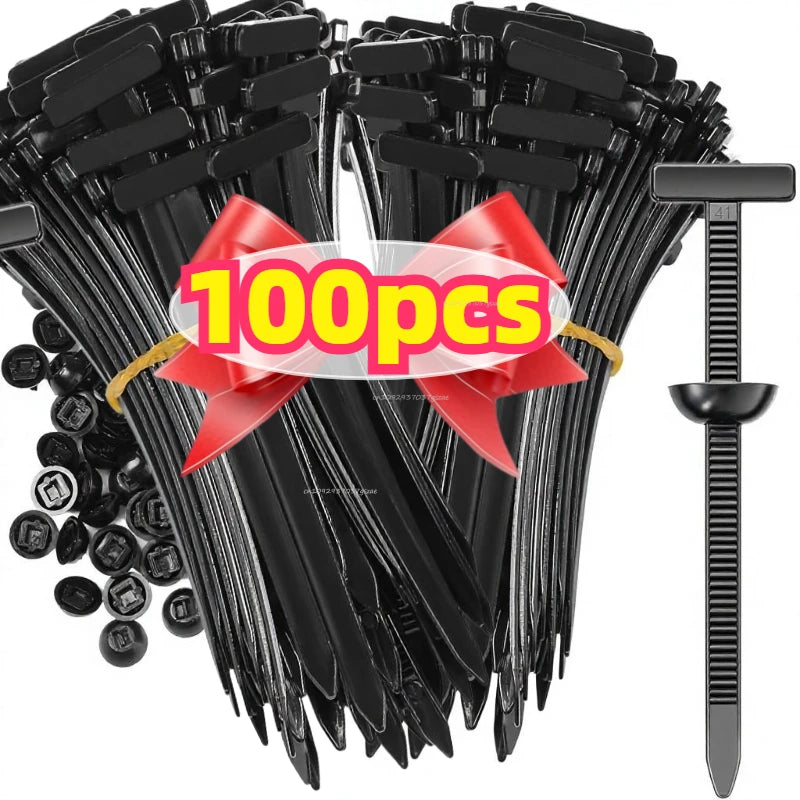Nylon Universal Cable Tie Buckle Heavy Duty Self-Locking Nylon Zip Ties with Button Fixion Tools for Car Repair Cable Ties Tool Zpaxo