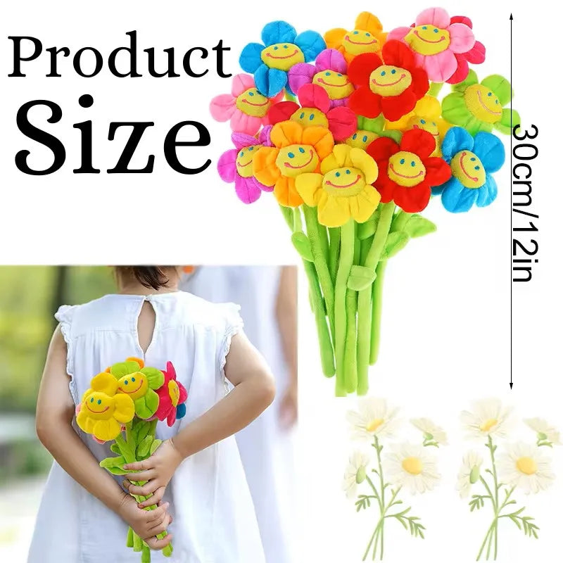 Artificial Plush Sunflower Daisy Flower Bendable Curtain Buckle