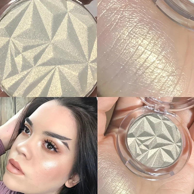 2 Colors Diamond Highlighter Powder Palette Glitter Face Contour Brighten Makeup Shimmer Ultra-concentrated Illuminate Cosmetic Zpaxo