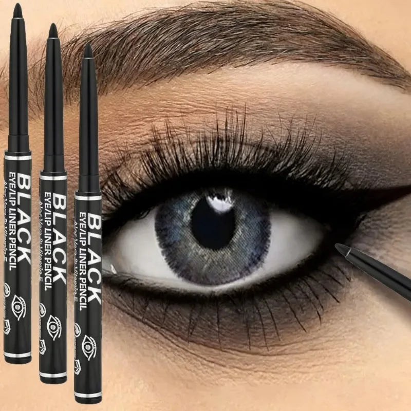 1- Silky Black Eyeliner Pencil Smooth Waterproof Sweatproof