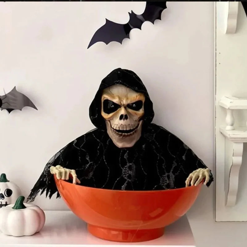 Haunted House Motion-activated Screaming Skull Bowl Glowing