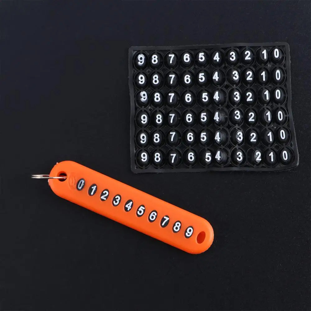 Vehicle Accessories Portable Temporary Parking Anti-lost Key Chain Key Pendant Phone Number Key Ring Phone Number Plate Card Zpaxo