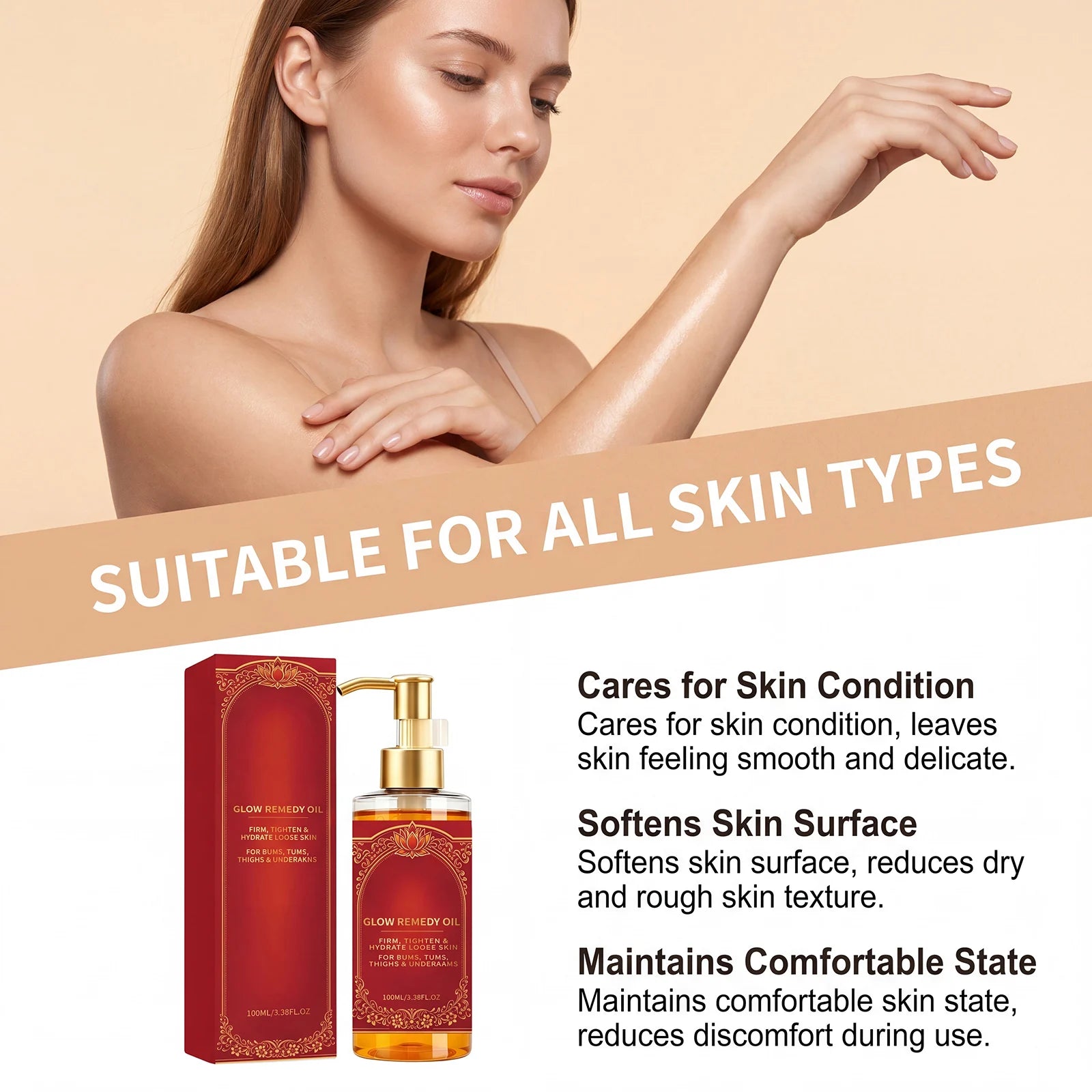 Body Care Oil Hydrating Silky Smooth Body Skin Refreshing Daily Massage Oil Improve Dry Rough Texture Full Body Skin Care 100ml Zpaxo
