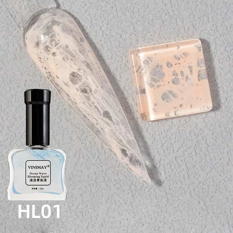Bubble Ocean Wave Nail Art Glue White Black Lace Quickly Blooming Gradient Nail Painting Art Poke Gel UV LED Soak Off Varnish Zpaxo HL01