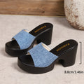 2025 Thick Bottom All-match Fashion Sandals and Slippers Women's Night Club Thick Heel High Heel Sexy Slippers Zpaxo 39 Blue