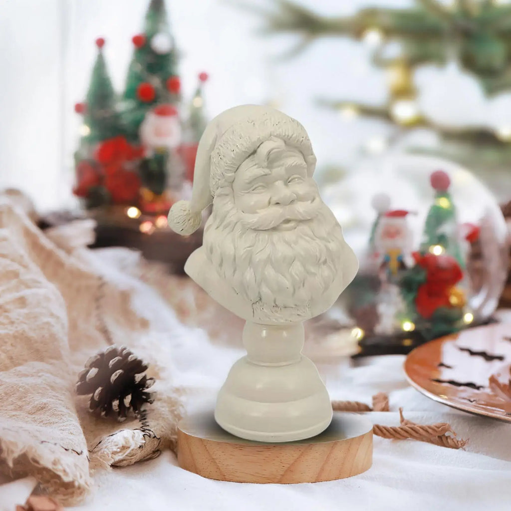 Half Body Santa Claus Resin Statue Figurine Tabletop Ornaments Home