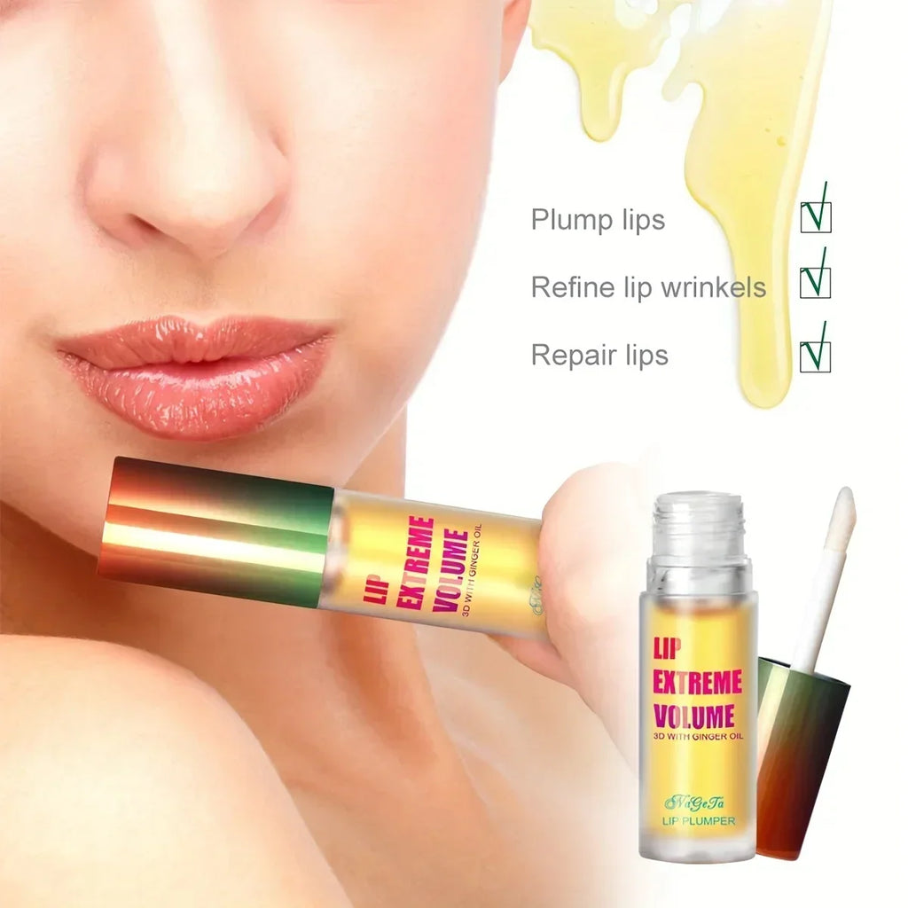 Lip Plumper Fuller Healthy Enhancer Ginger And Mint Plant Lip Gloss Oil Moisturizing Beauty Lips Sexy Lips Zpaxo
