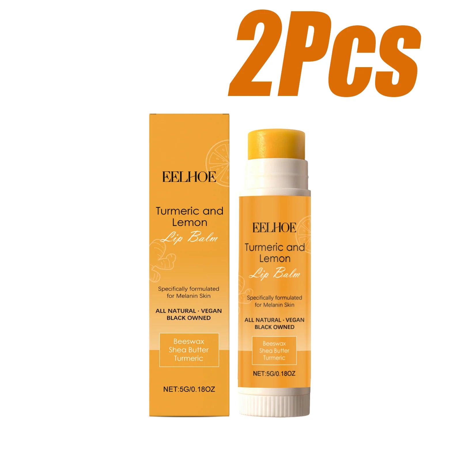 Eelhoe Turmeric Lemon Lip Balm – Brightening & Moisturizing Lip Balm Zpaxo 2 x 5g Boxed