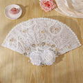 Snow White Feather Floral Fan – Bridal Wedding Decoration