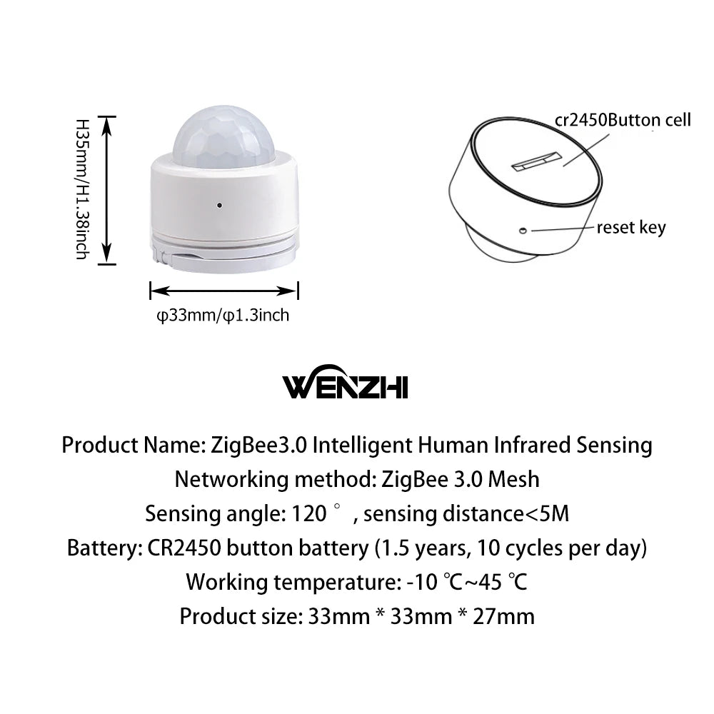 eWeLink ZigBee3.0 Motion Sensor PIR IR Automation Human Body Infrared Detector Wireless Security Mini Tuya SmartLife Home Alexa Zpaxo