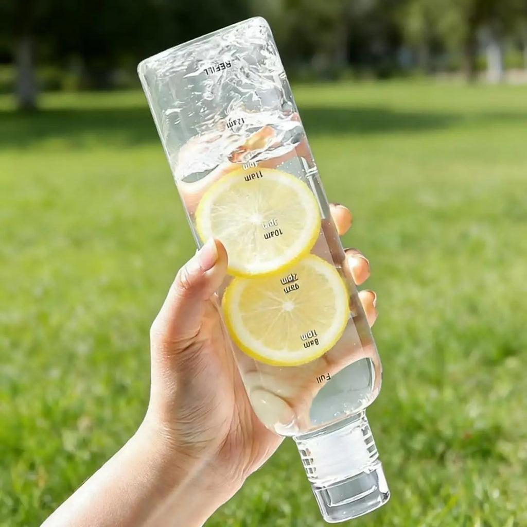 Time Marker Water Bottle Plastic Leakproof Shatterproof Lightweight
