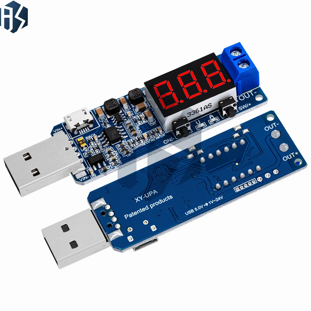 ‌XY-UPA Digital USB Power Supply Module – Programmable Multi-Output Voltage Regulator (5V→3.3V/9V/12V/24V) with OLED Display Zpaxo