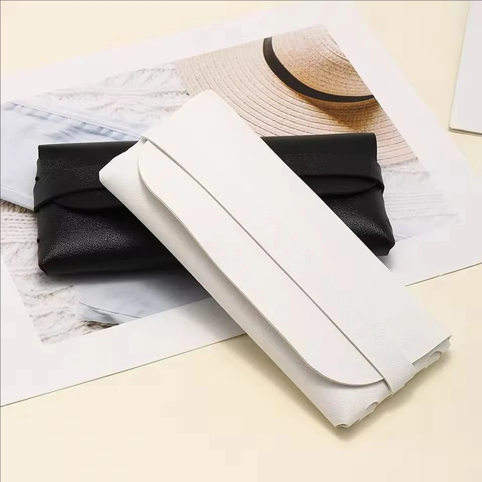Black White Soft Stylish Leather Glasses Cases Protection Bags Travel