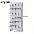 Over Door Shoe Organizer 24 Large Breathable Mesh Pockets Foldable
