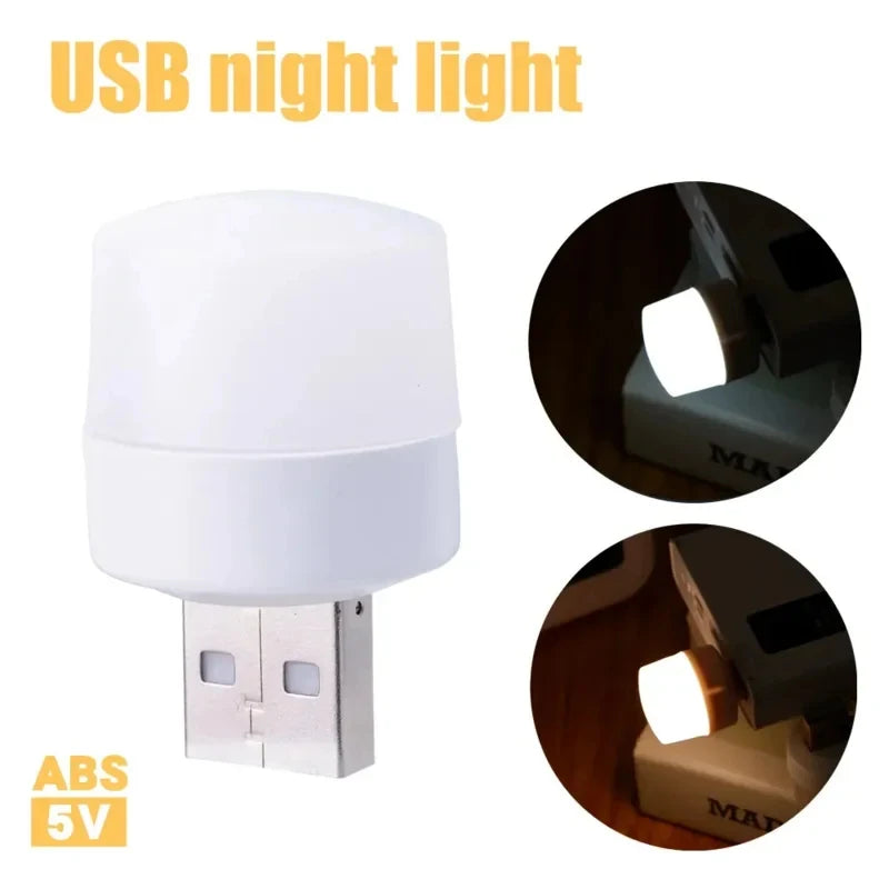 USB Plug-In LED Night Light – Warm White, Energy-Saving Pack