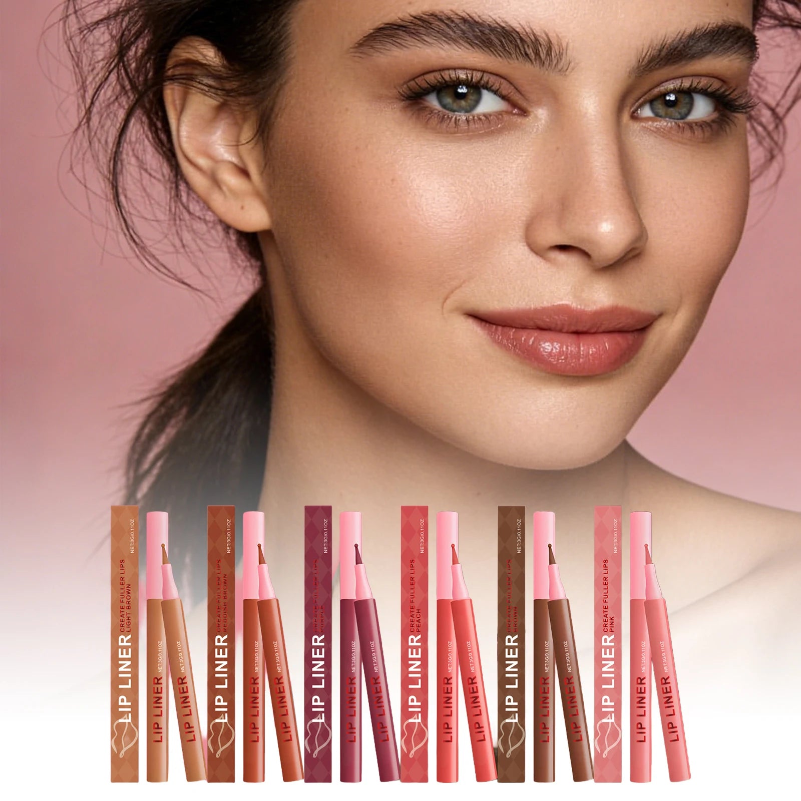 Waterproof Multi-Color Lip Liner Pencil – Moisturizing & Long-Lasting Lip Liner Pencil Zpaxo