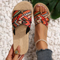 Women Slippers Open Toe Slip on Colorful Beach Shoes Fashion Summer Sandals Ethnic Lightweight Slippers Designer Slides Women Zpaxo Orange 37