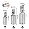 6/3Pcs 360 Degree Impact Universal Joint Swivel Socket Set Electric Wrench Swivel Socket Adapter 3/8inch 1/2inch 1/4inch Tool Zpaxo 3PCS B black