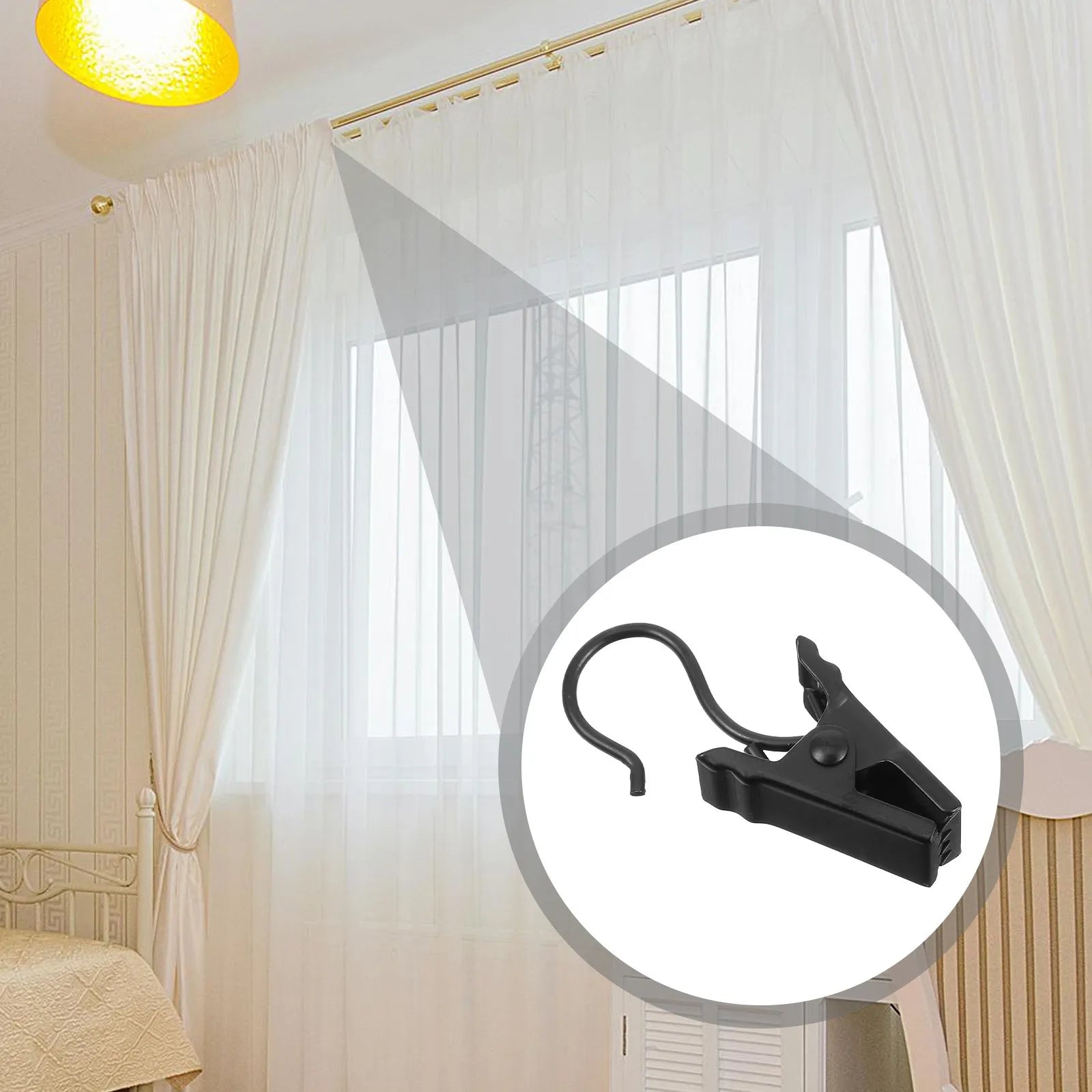 Heavy Duty Iron Hanging Clips Shower Curtains Adjustable Clip Width