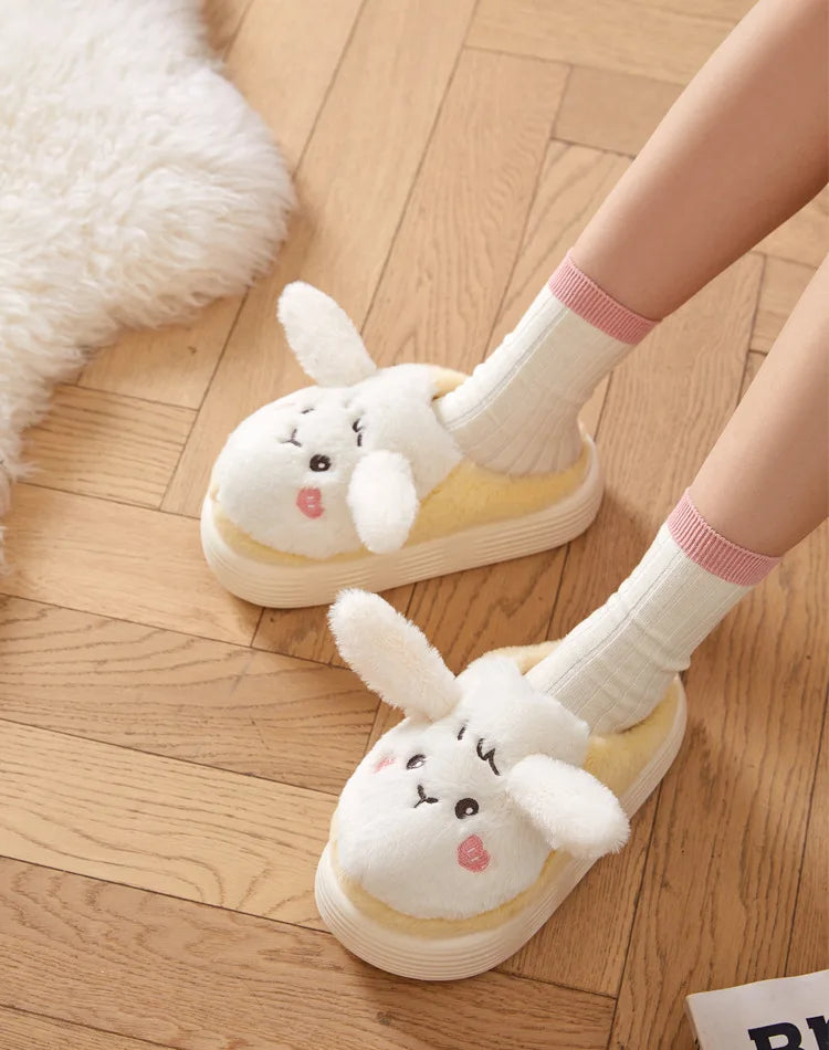 White Rabbit Hare Slippers Women's Cute Animal Platform Home Mules Zpaxo Yellow7 40-41(Insole25cm) China Mainland