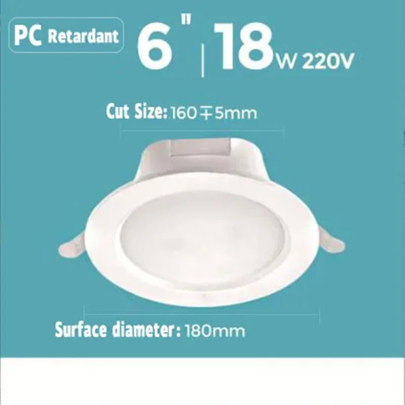 LED Emergency Recessed Downlight – Motion Sensor & Battery Backup