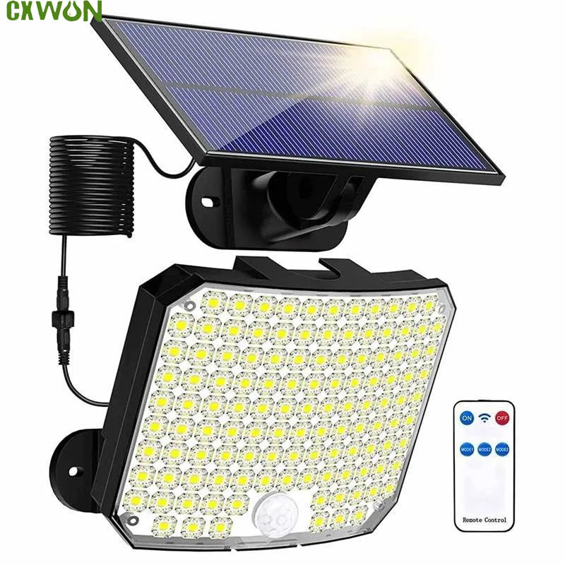 Solar Powered Lights Waterproof 118LED Split Motion Sensor Flood Wall Zpaxo