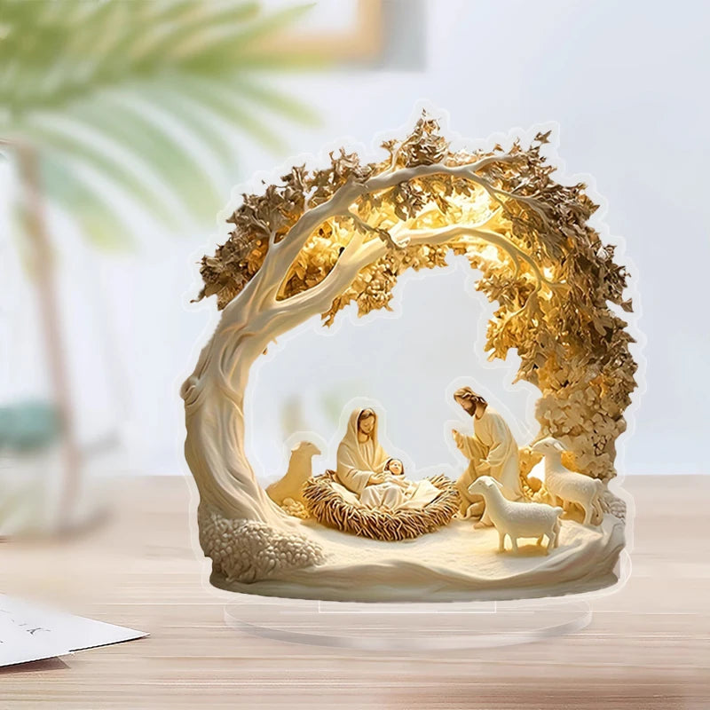 Tabletop Decor Nativity Figurines Set Home Decoration Easter Nativity Scene Figurine Zpaxo one size