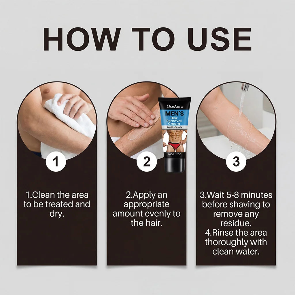 Men's Gentle Body Hair Care Cream - Cleanses Skin, Keeps Fine Hair Moisturized and Smooth Men's hair removal cream Zpaxo