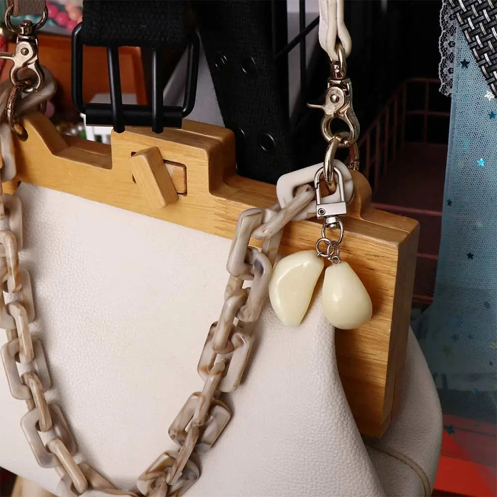 Women Men Unique Bag Pendant Jewelry Student Car Keychains Garlic Keychain Garlic Pendant Garlic Keyring Food Keychain Zpaxo