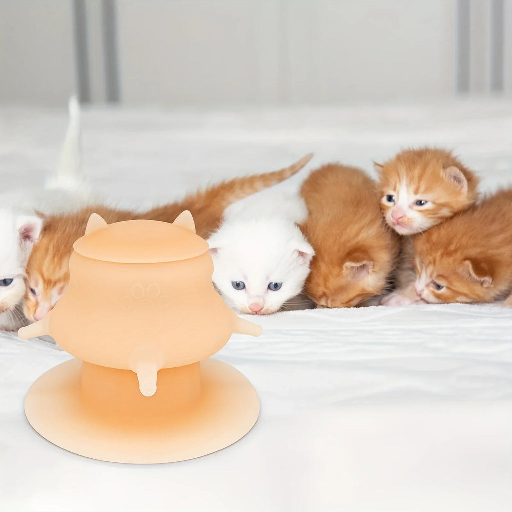 Kitten Feeding Bottle Set – 7.78 oz & 4 Silicone Nipples