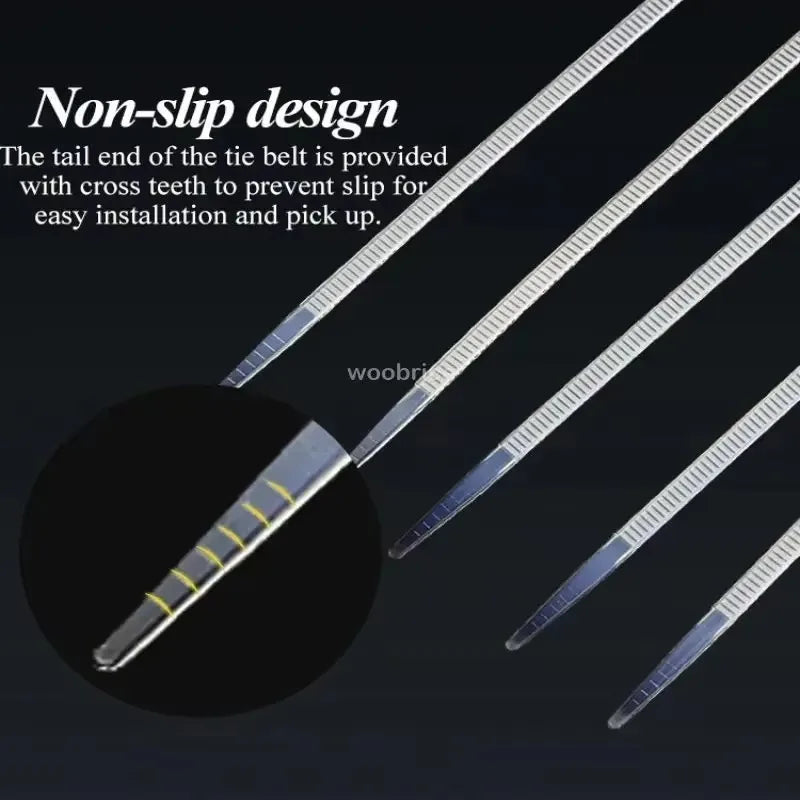 100-1000PCS Self-locking Plastic Nylon Tie Black Fastening Strap Cable-Tie-Set Cable Zip Tie Fastening Ring Zip Wraps Strap Tie Zpaxo
