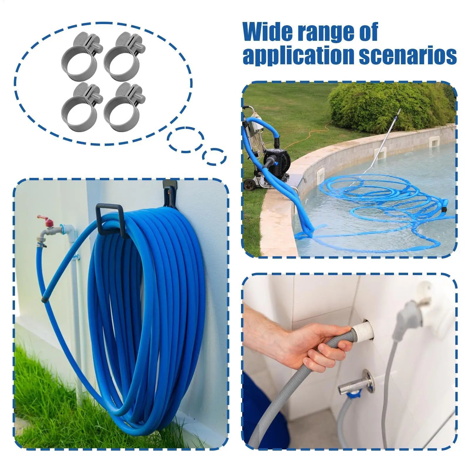 Pool Hose Clamps Adjustable Tube Clip 1 25 Pump Connector Home