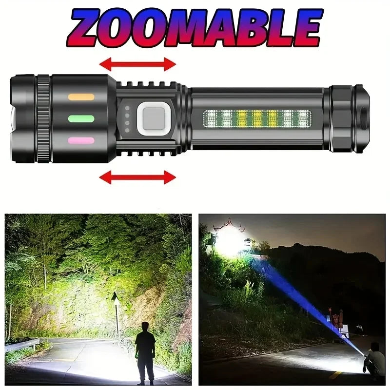 POCKETMAN 3800lm Rechargeable LED Flashlight – 5 Modes USB-C