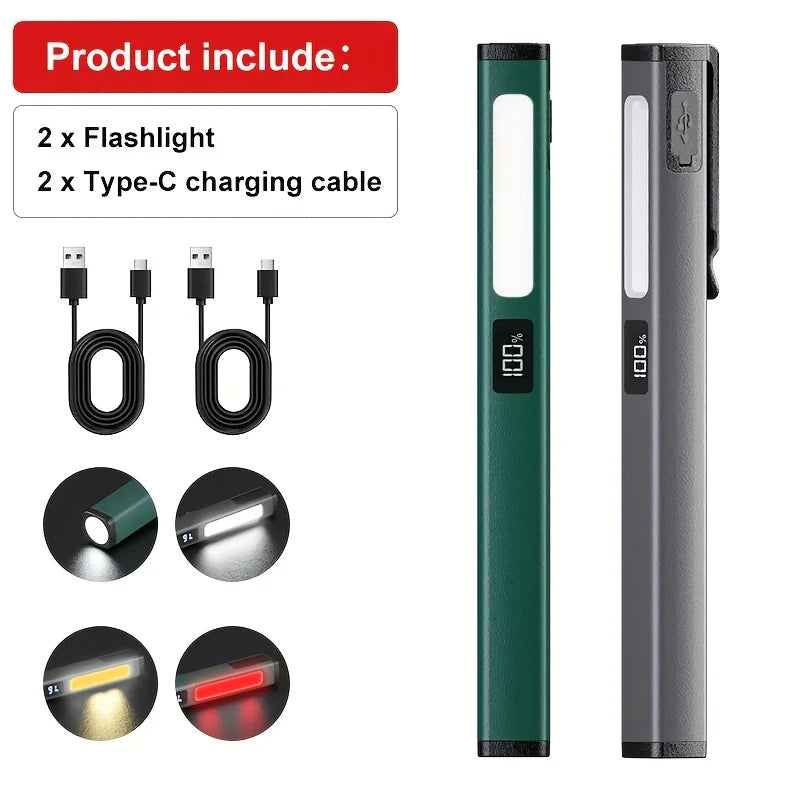POCKETMAN Magnetic COB Pen Light – USB-C Rechargeable LED Torch