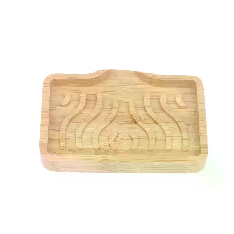 Bamboo Soap Dish Holder Tray Wood Bar Saver Self Draining Case Zpaxo