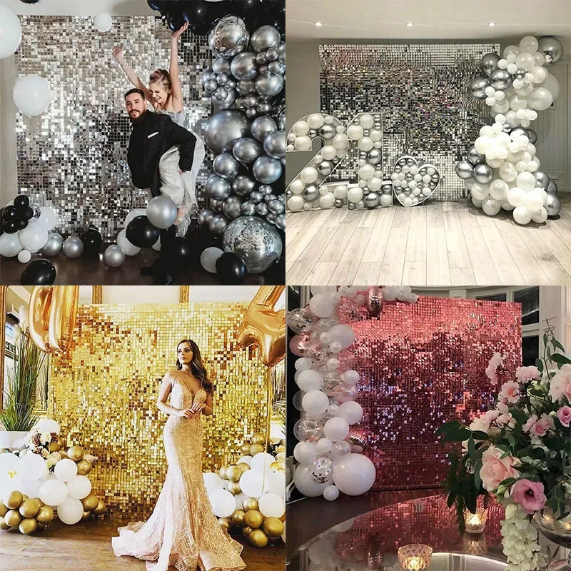 Glitter Foil Fringe Curtain Backdrop – Party & Wedding Decor