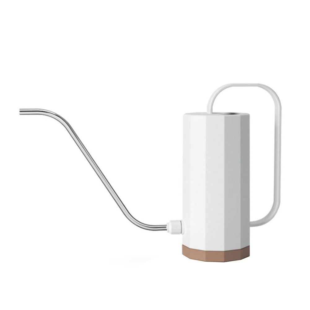 1000ml Flowers Watering Can Stainless Steel Curved Mouth Long Mouth Watering Can Household Removable Nozzle for Bonsai Succulent Zpaxo White